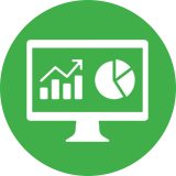 Performance monitoring and reporting icon on homepage