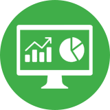Performance monitoring and reporting icon on homepage